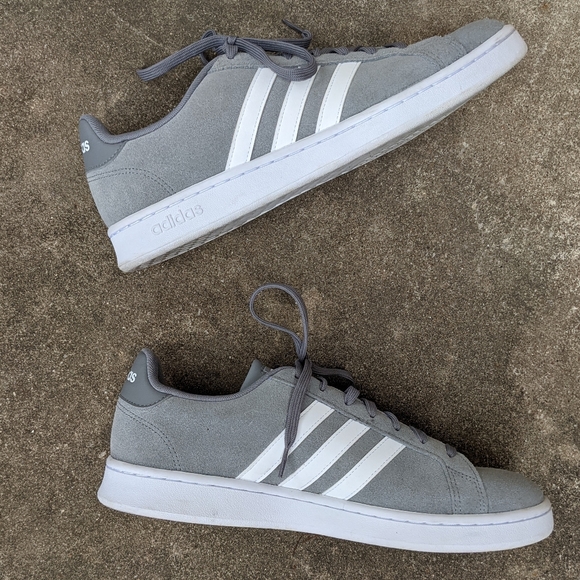 adidas | Shoes | Adidas Grand Court Gray Suede Sneakers Size 15 | Poshmark